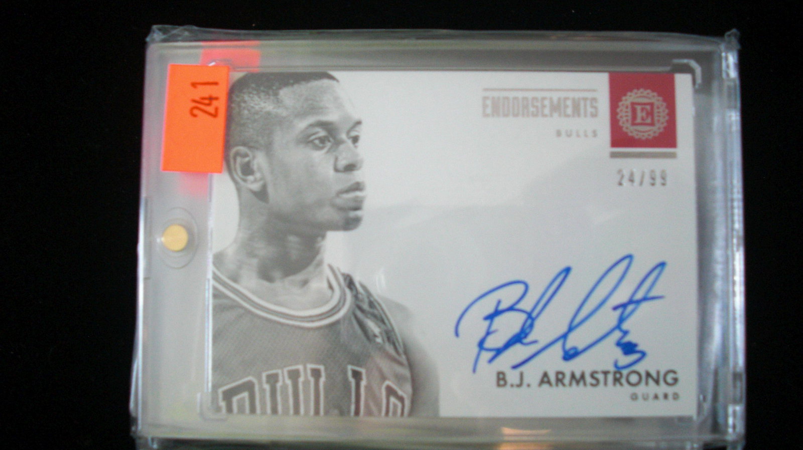 endorsements bj armstrong signature #24/99: in hard plastic case