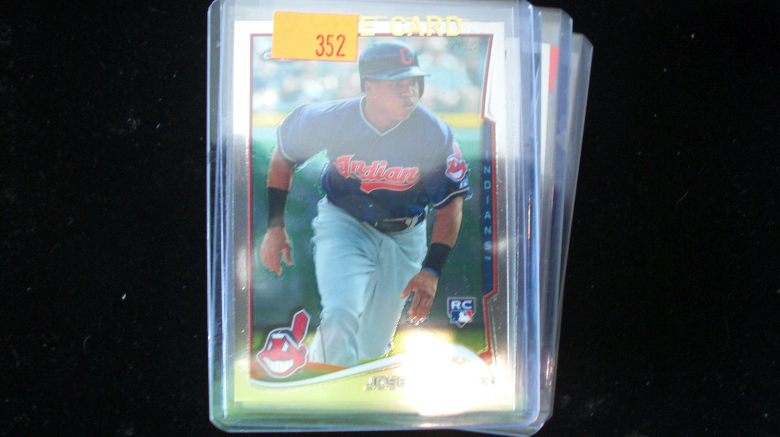 jose ramirez rookie atlanta braves card: in top loader