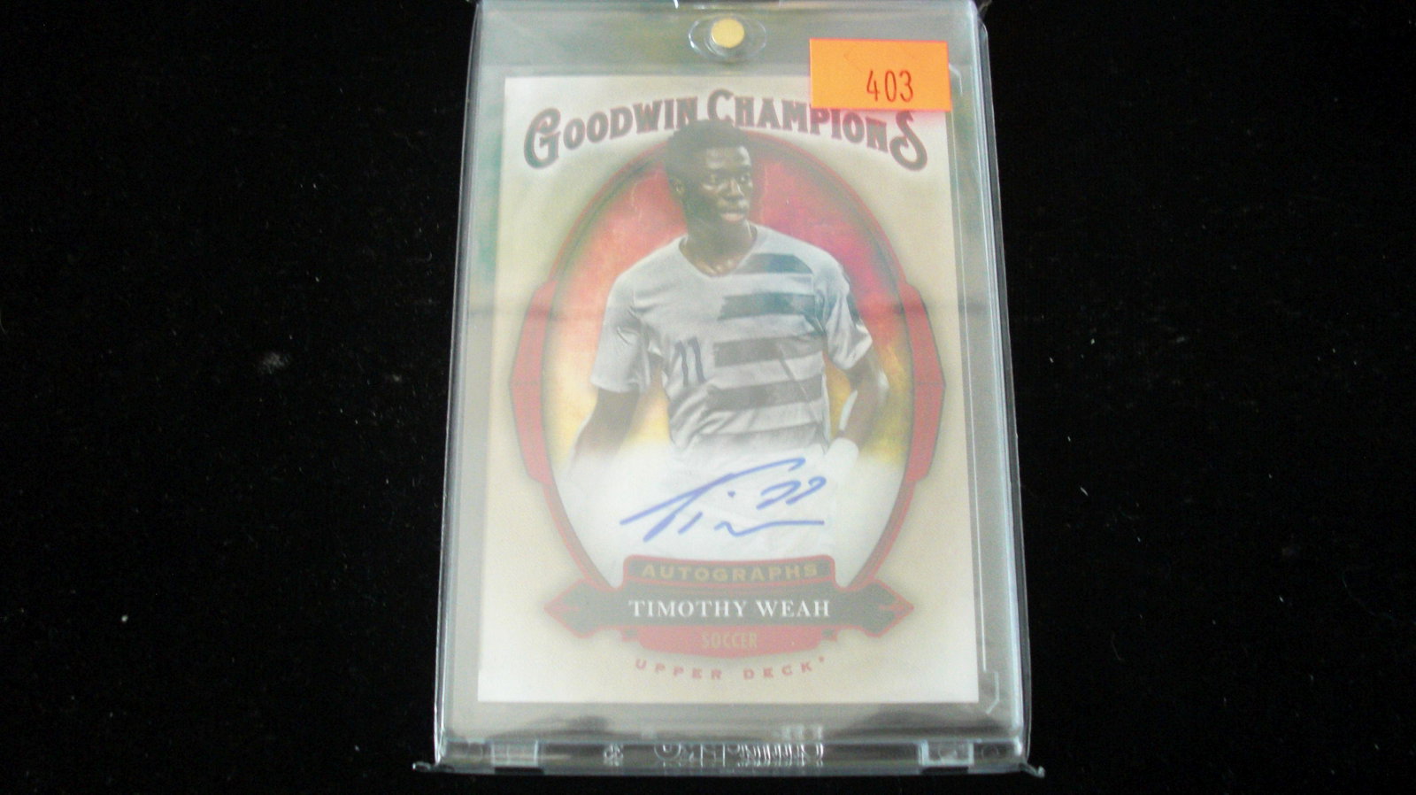 timothy wear soccer signature card: goodwin champions