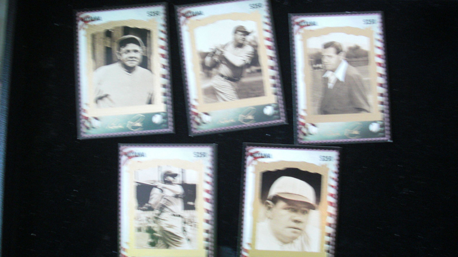 lot of 5 babe ruth insert cards: the babe