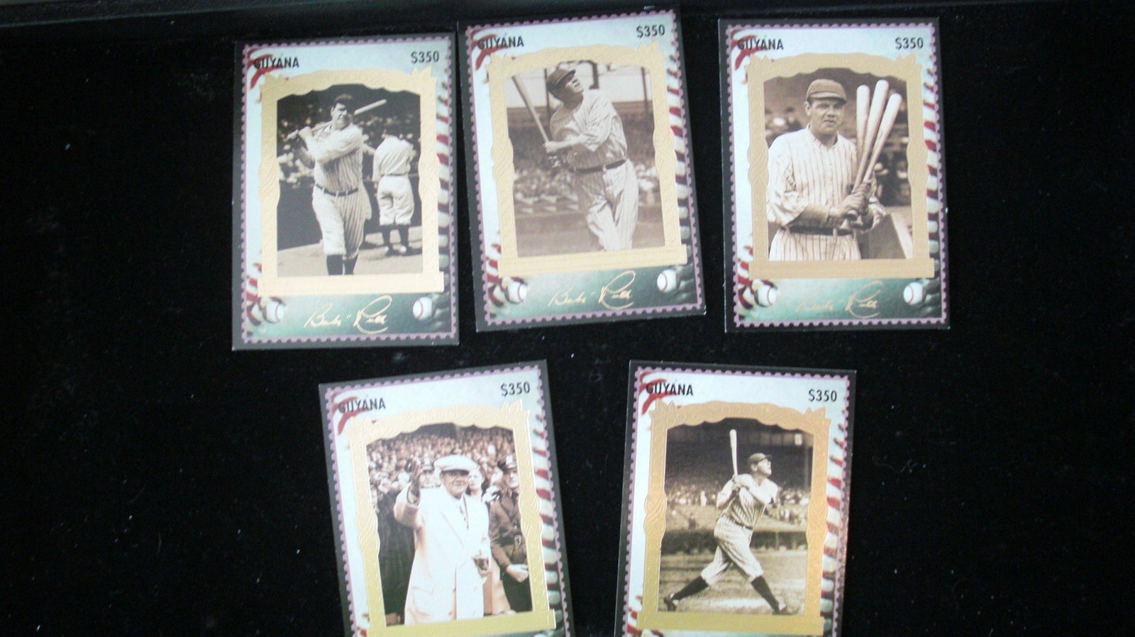 lot of 5 babe ruth insert cards: the babe