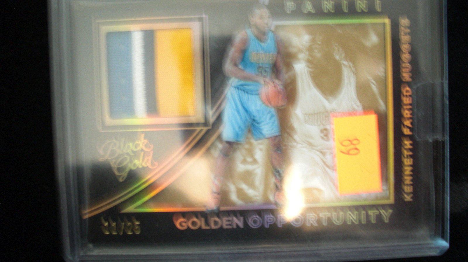 black gold jersey kenneth faried #11/25: in top loader