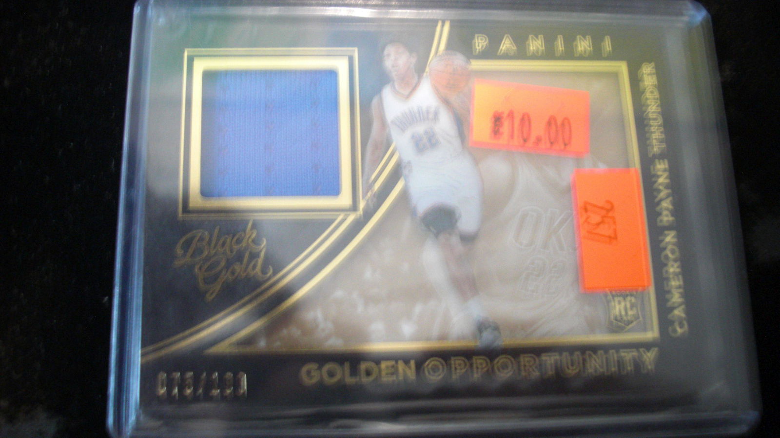 black gold cameron payne jersey #075/199 rookie (1 of 1)