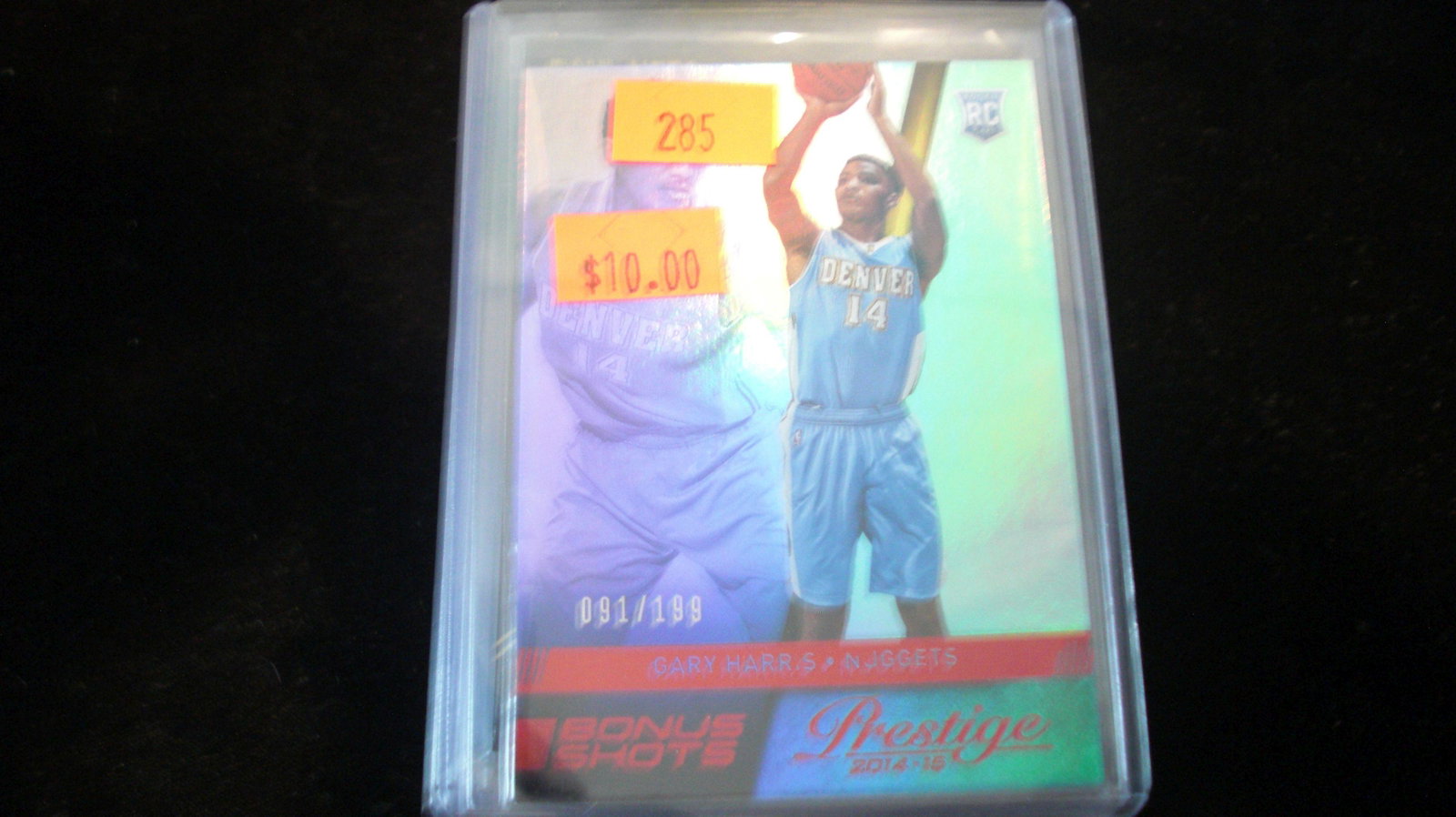 gary harris rokie #091/199: in top loader