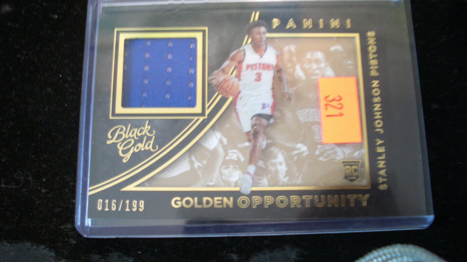 black gold jersey #016/199 stanley johnson rookie (1 of 1)