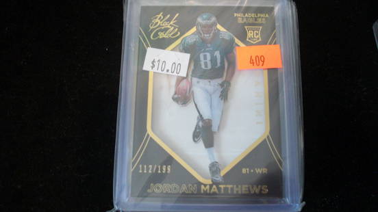 black gold rookie #112/199 jordan matthew: in top loader