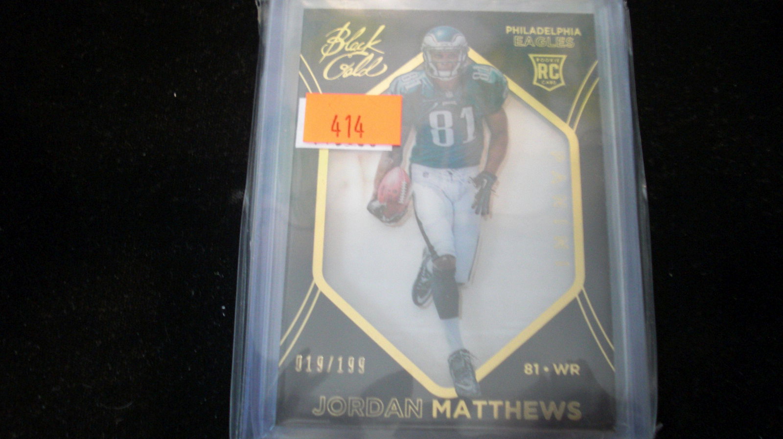 black gold rookie #019/199 jordan matthews: in top loader