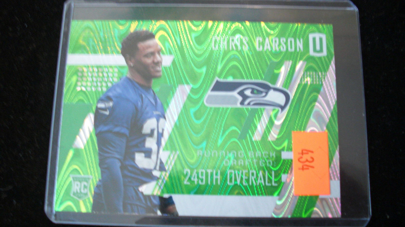 green chris carson rookie #465/499 (1 of 1)