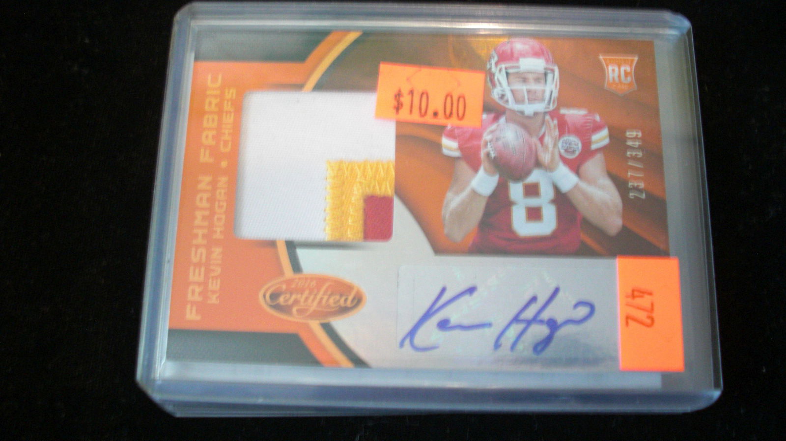 kevin hogan signature/jersey #237/349 orange rookie (1 of 1)
