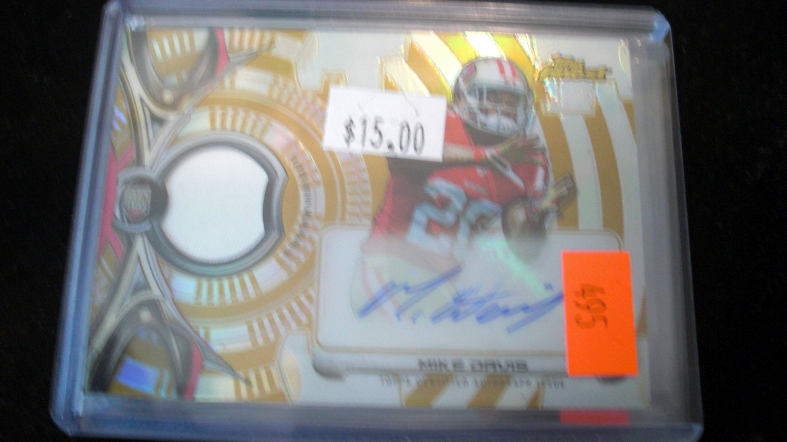 mike davis signature jersey #72/99 topps finest rookie (1 of 1)