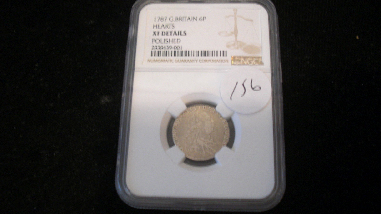 ngc graded 1787 g. britain 6p xf details (1 of 1)