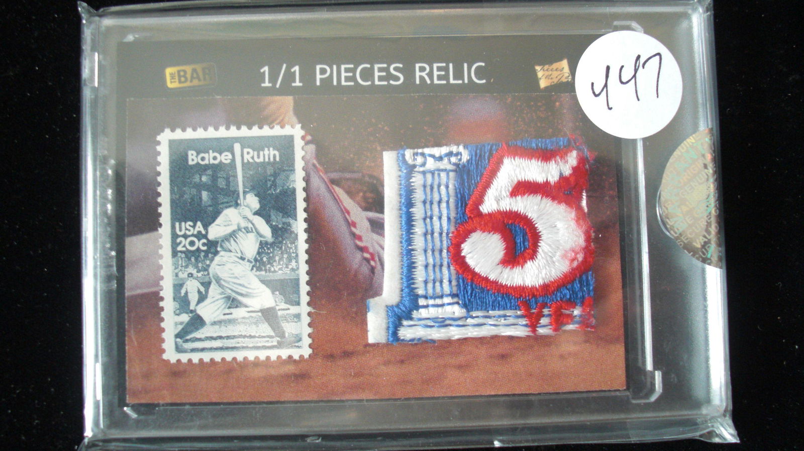the bar 1/1 babe ruth stamp and patch (1 of 1)