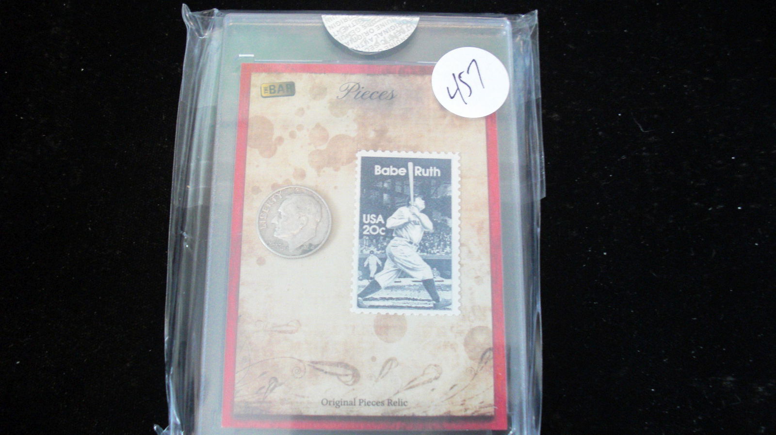 the bar 1/1 relic babe ruth 90% roosevelt dime and (1 of 1)