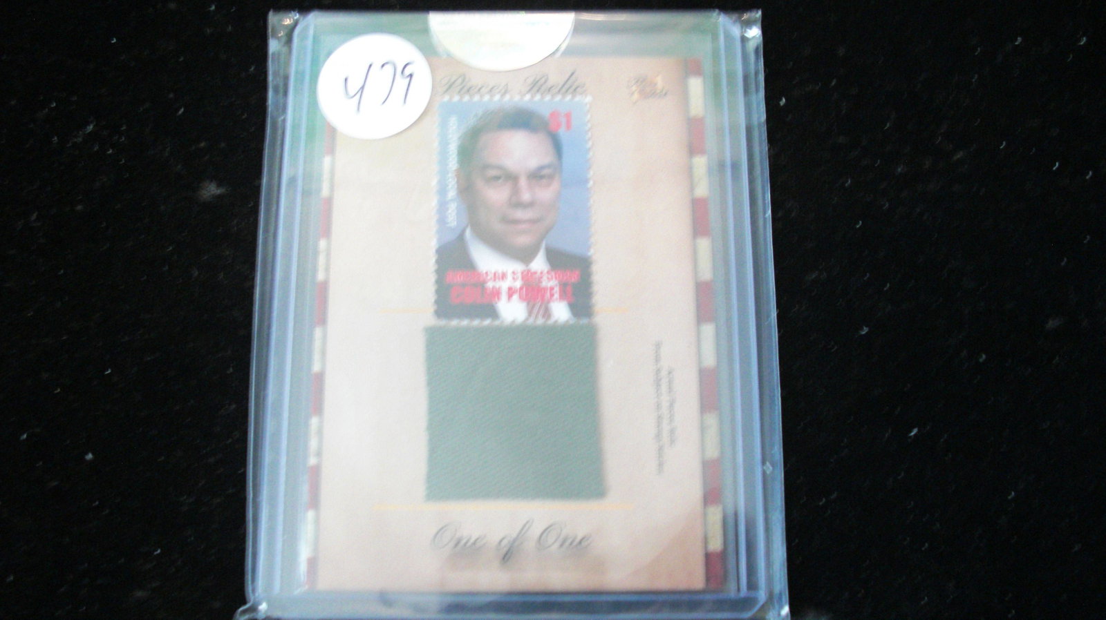 the bar 1/1 relic and stamp colin powell: in top loader