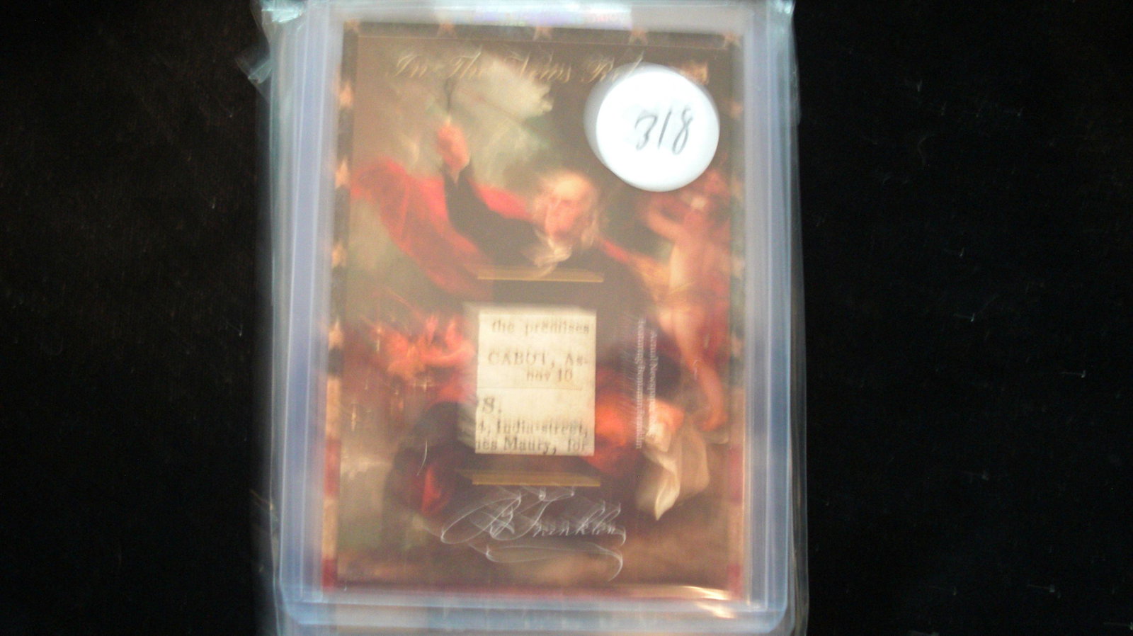 the bar 1/1 benjamin franklin piece of the past relic: in top loader