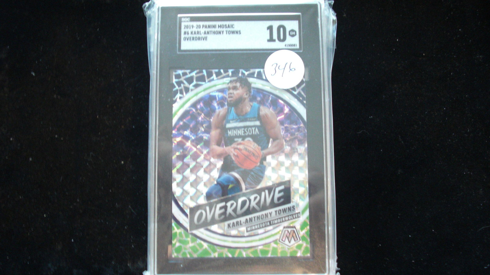sgc graded 2020 karl anthony towns overdrive mint 10: nice graded card