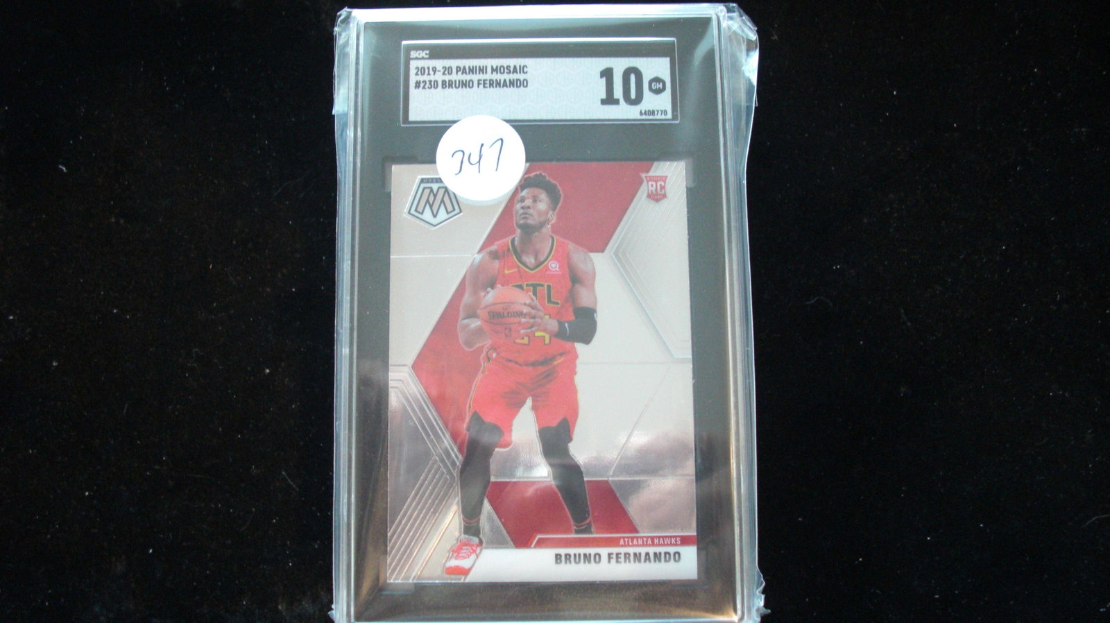 sgc graded 2020 bruno fernando rookie mint 10: nice graded card