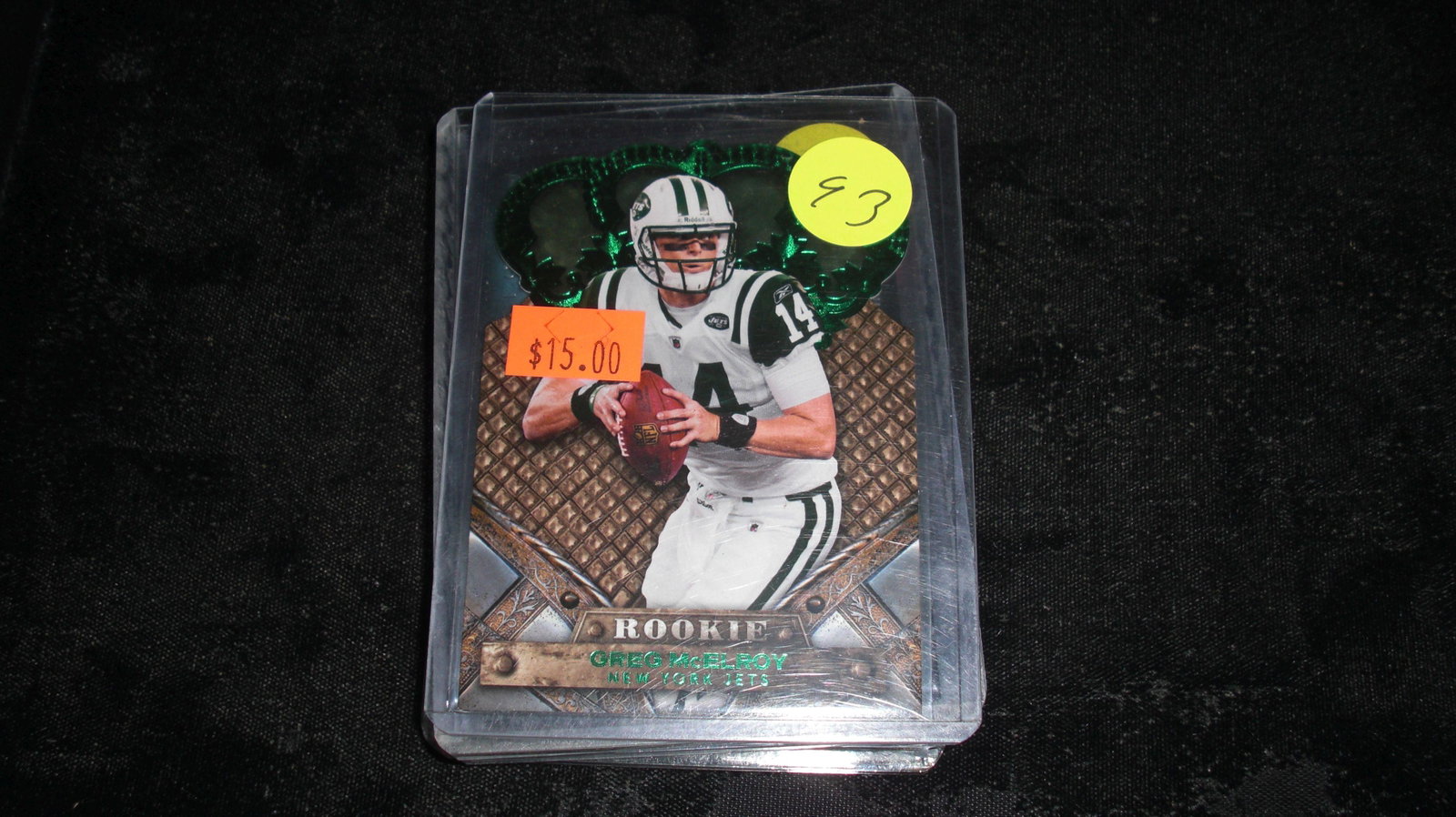 greg mcelroy green crown rookie #02/10: in top loader