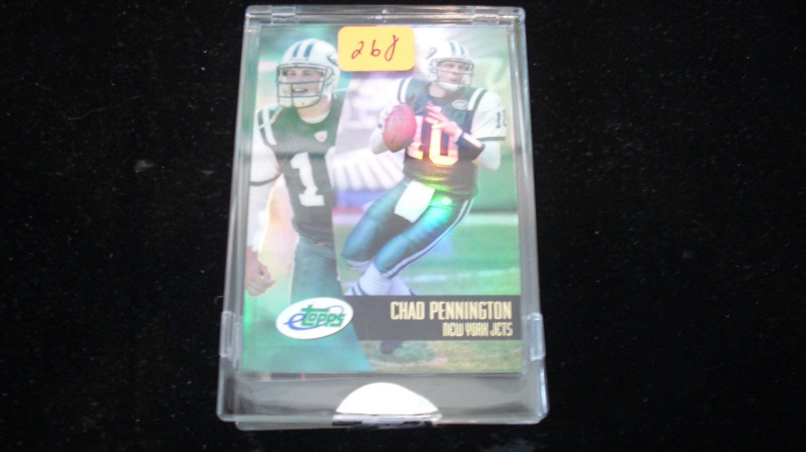 chad pennington card: in hard plastic case