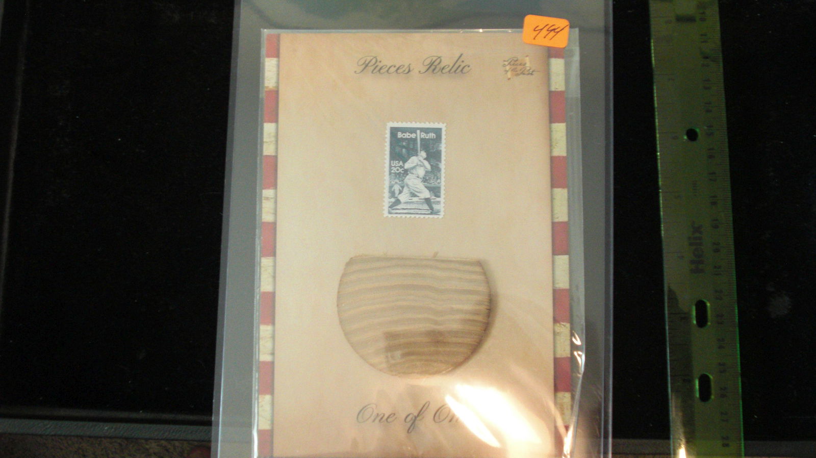 the bar 1/1 jumbo relic babe ruth stamp and bat relic (1 of 1)