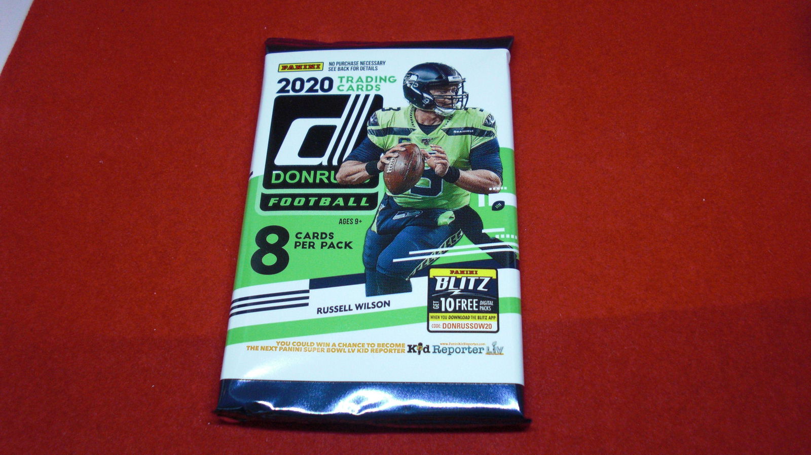 2020 unopened pack of football cards (1 of 1)