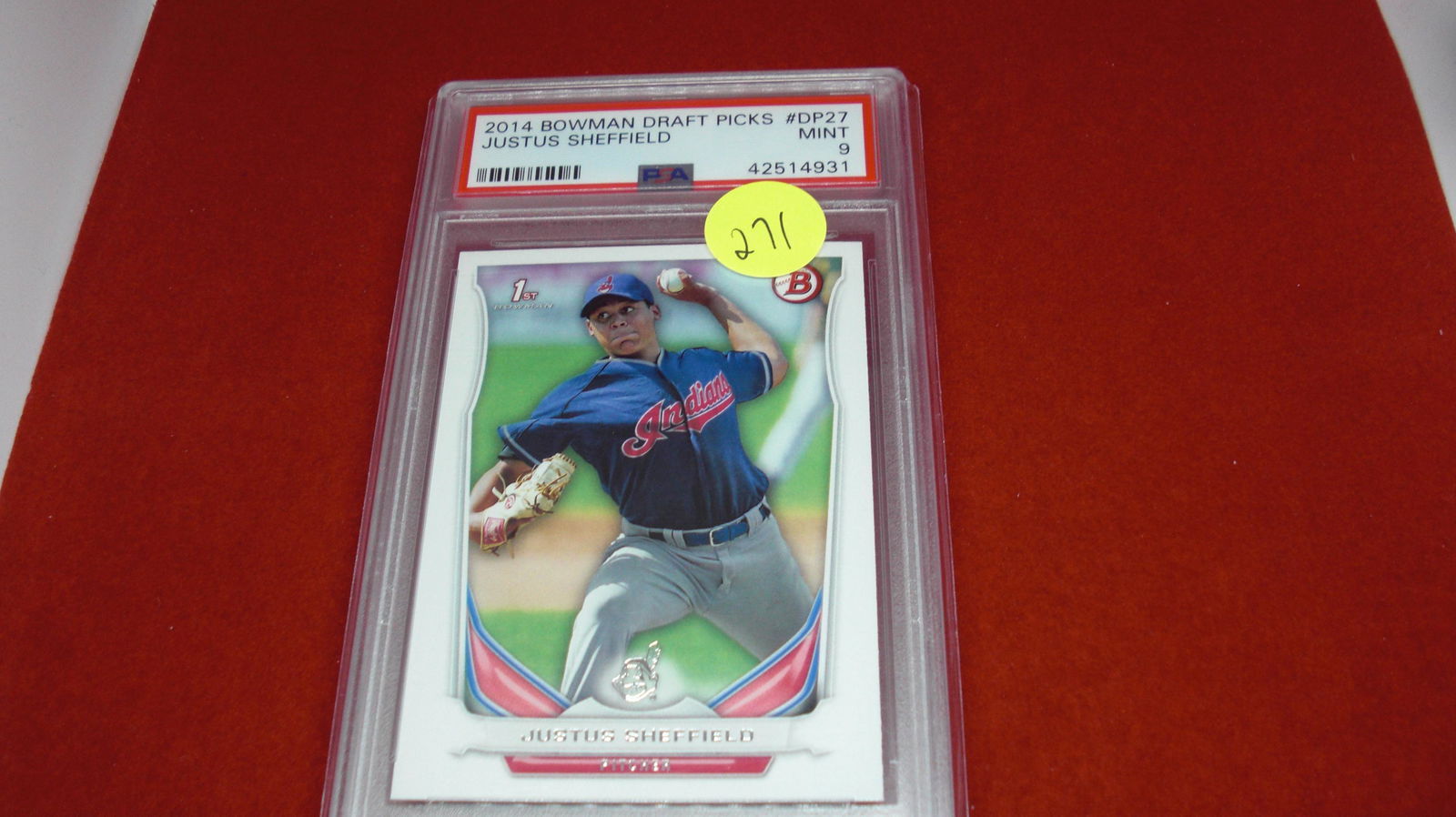 psa graded 2014 justus sheffield mint 9 (1 of 1)