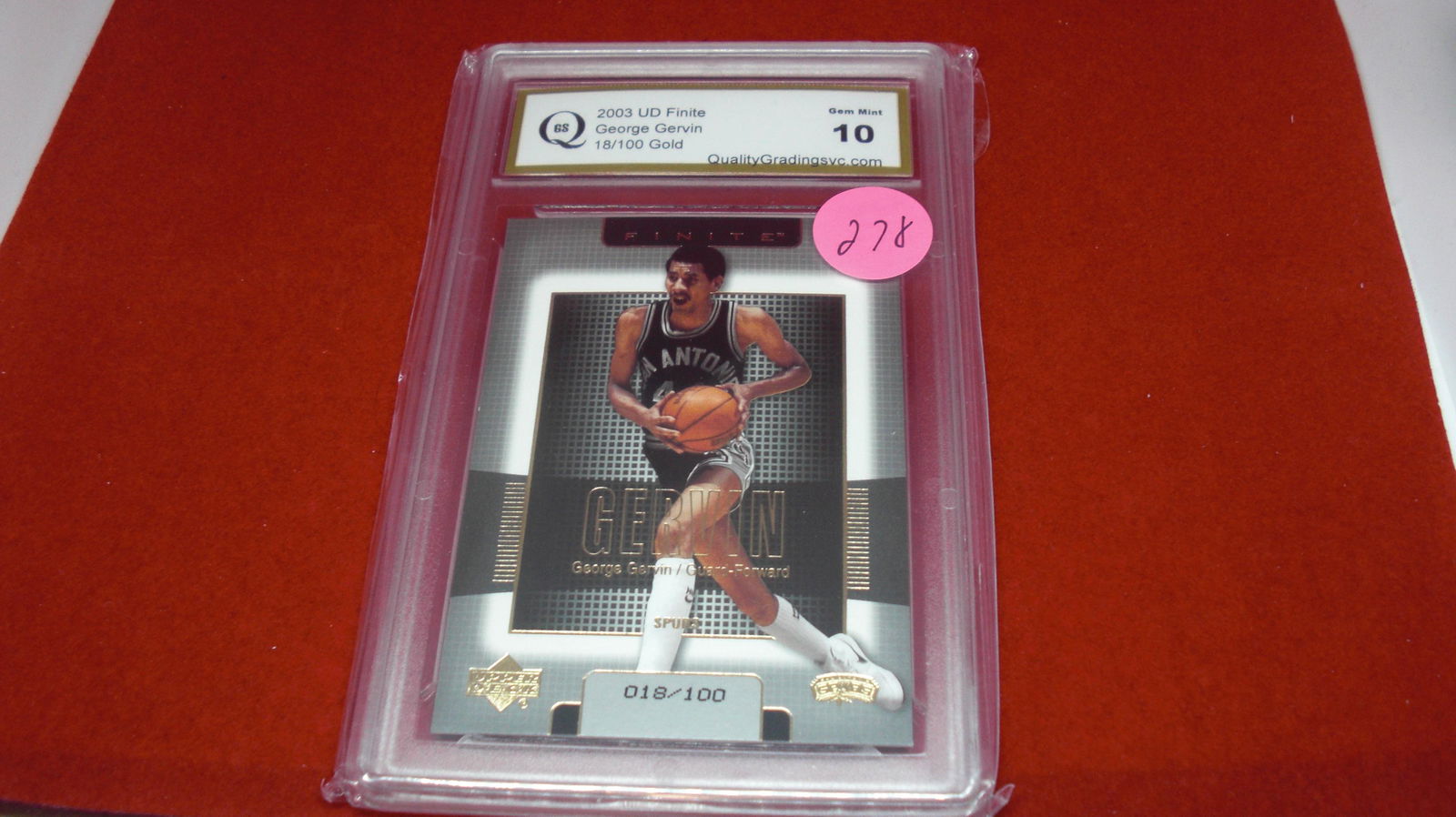gs graded 2003 george gervin #18/100 mint 10 (1 of 1)