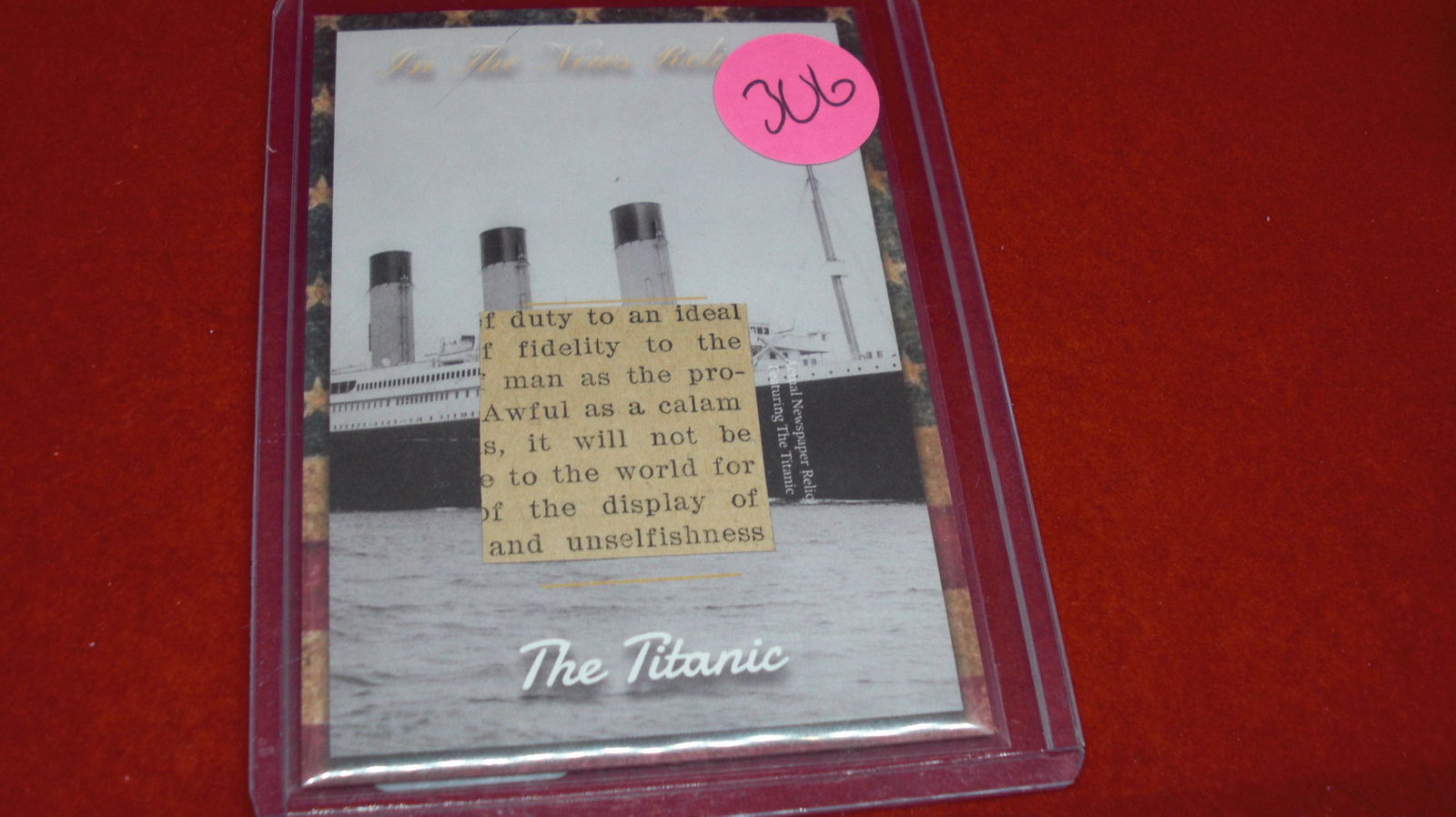 the bar 1/1 the titanic news relic: in top loader