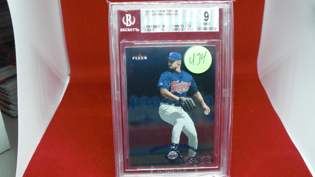 beckett graded 2000 johan santana mint 9: nice graded card