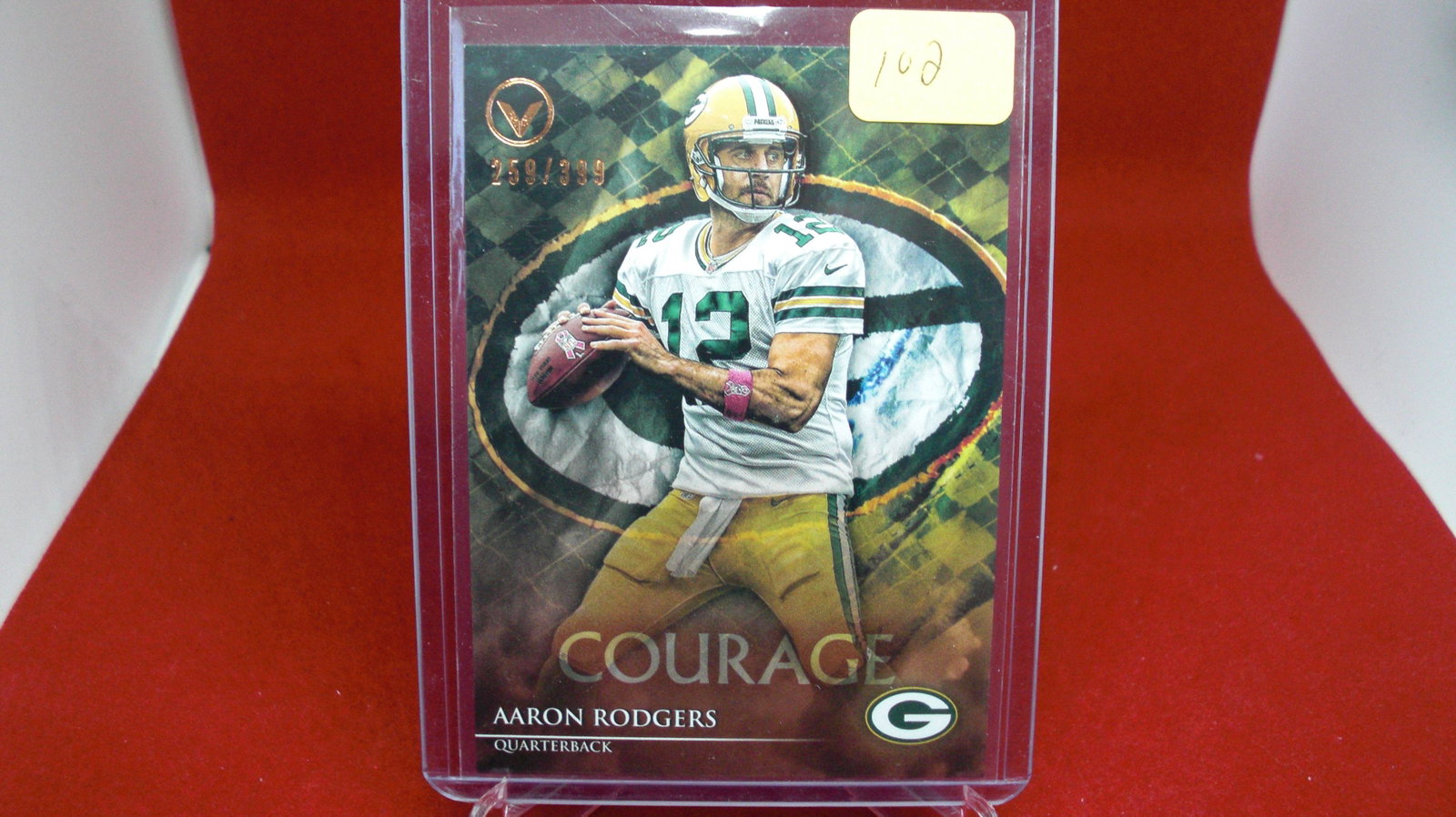 aaron rodgers courage #259/399: in top loader