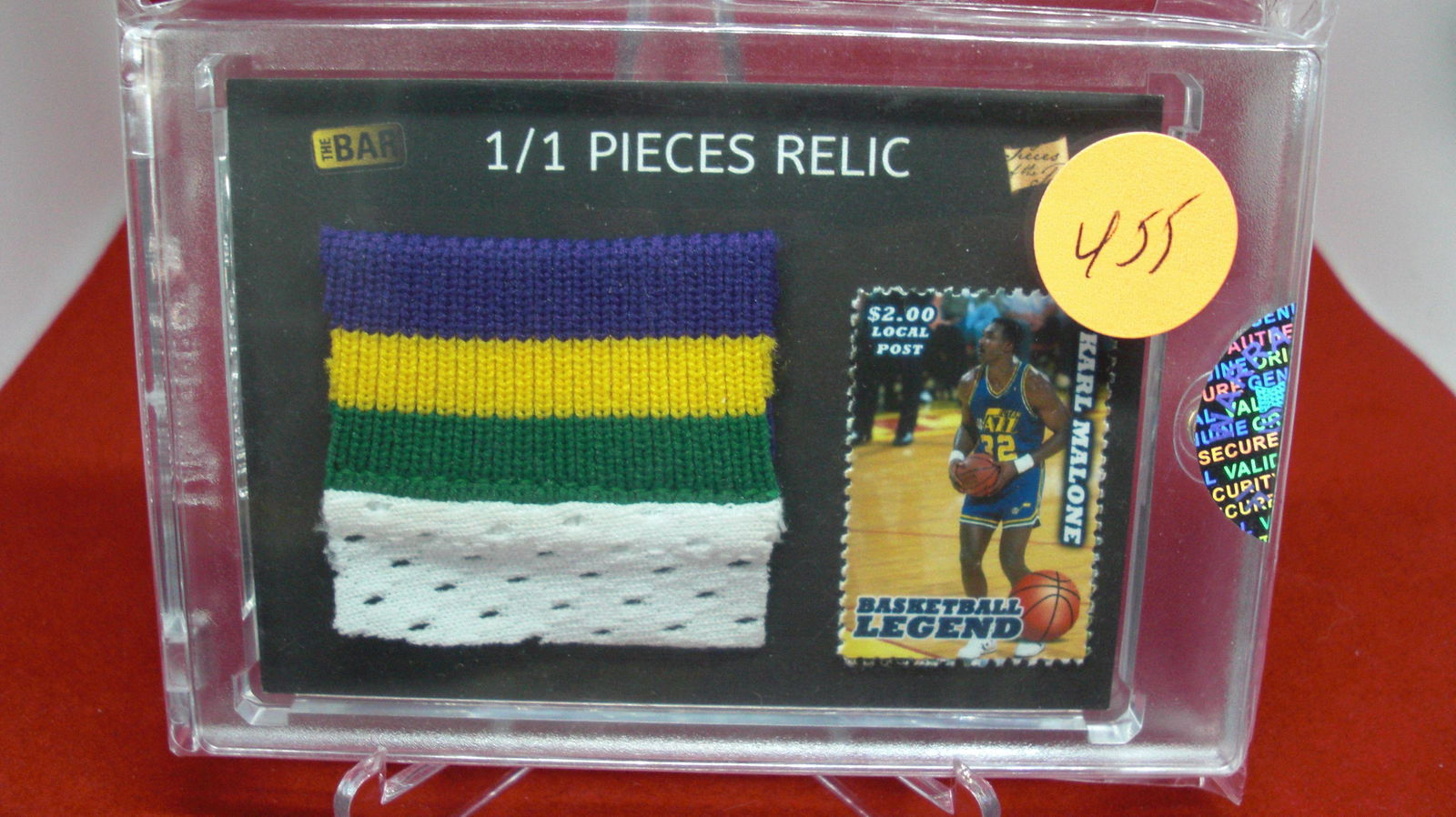 the bar 1/1 karl malone stamp and jersey relic (1 of 1)