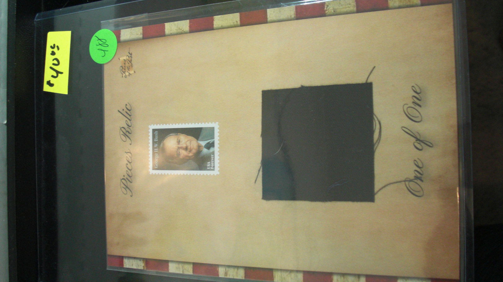 the bar 1/1 jumbo relic george w bush stamp and fabric (1 of 1)