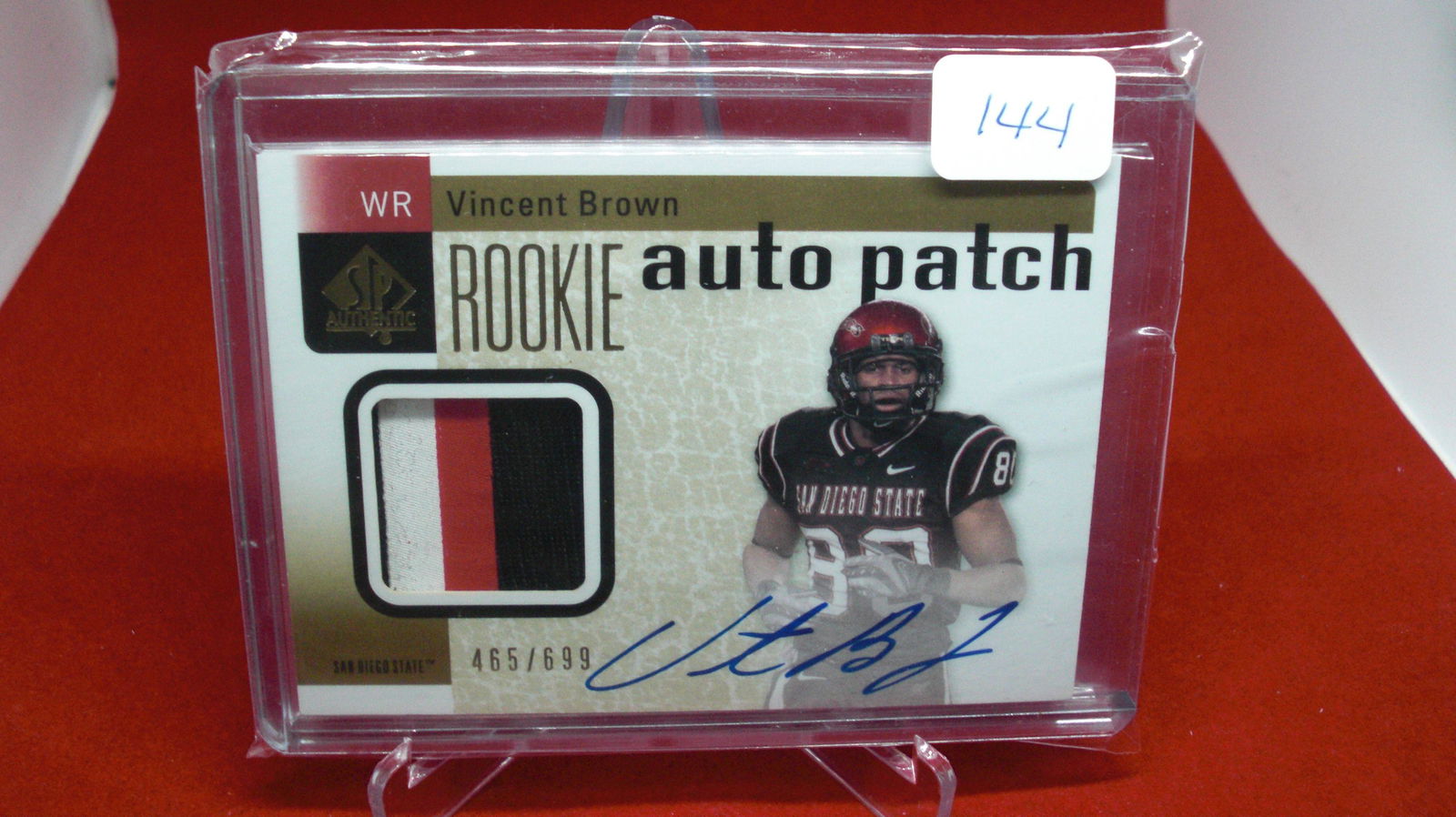 Vincent Brown Rookie Signature Patch (1 of 1)