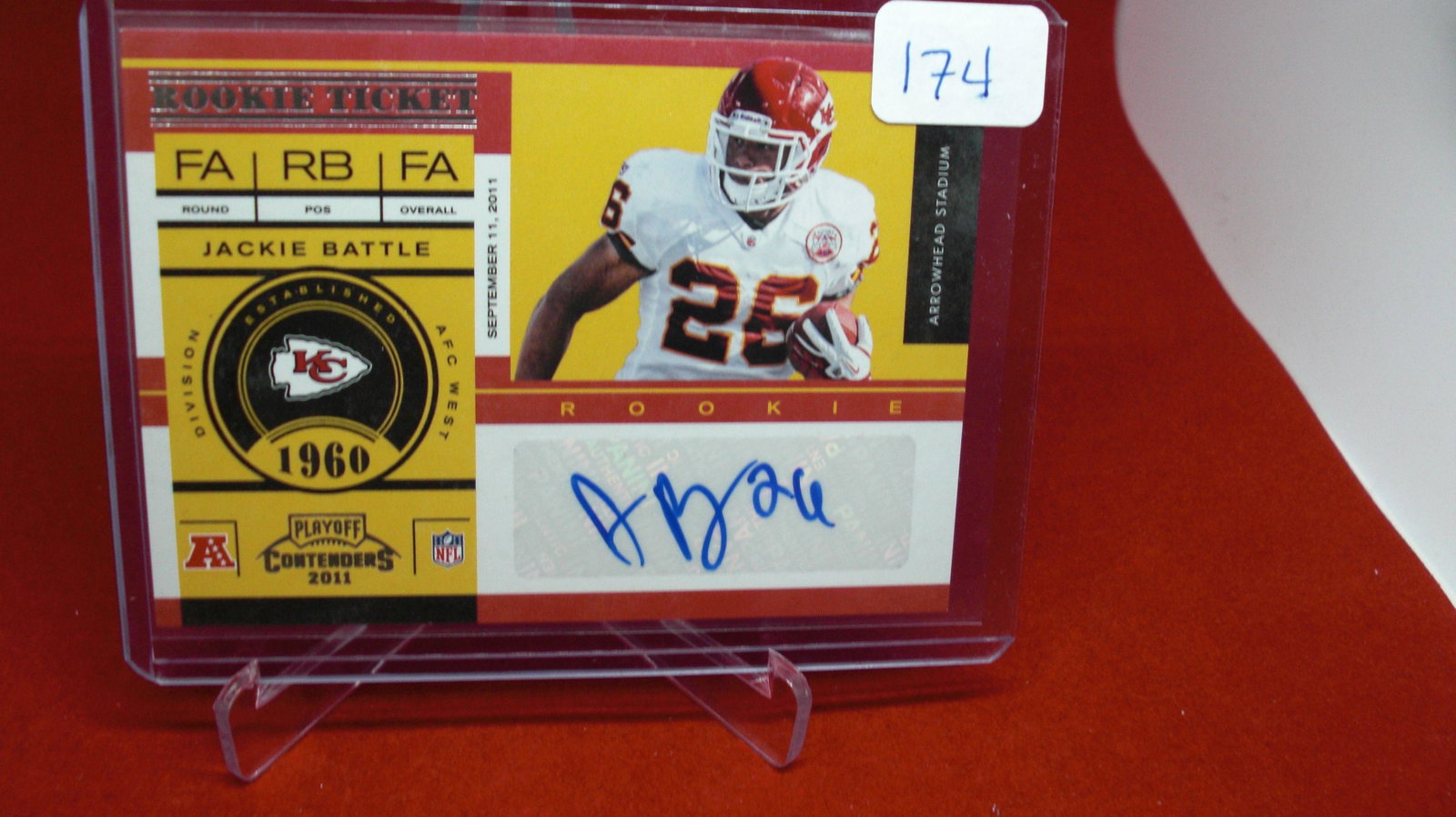 Jackie Battle Signed Rookie Ticket: Jackie Battle Signed Rookie Ticket