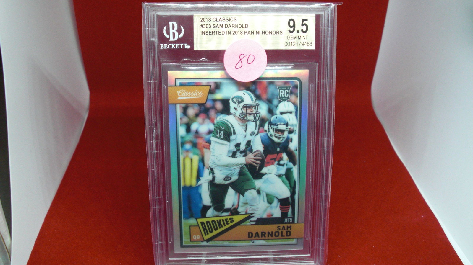 beckett graded sam darnold mint 9.5 rookie: nice graded card