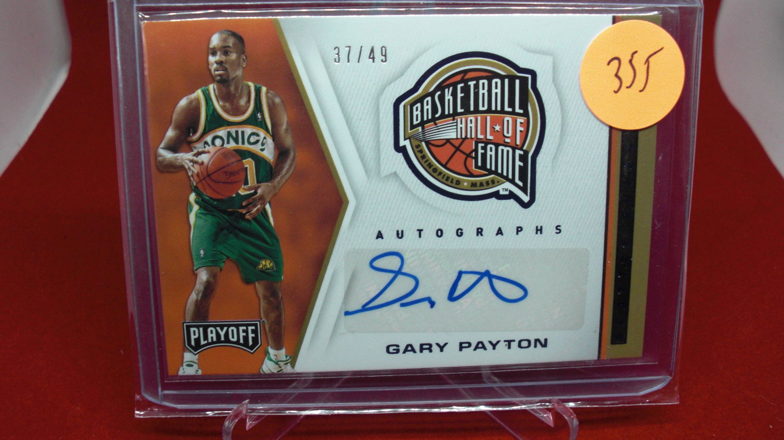 gary payton signature #37/49: in top loader