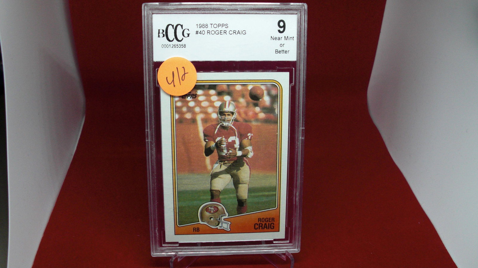 beckett graded 1988 roger craig mint 9: nice graded card