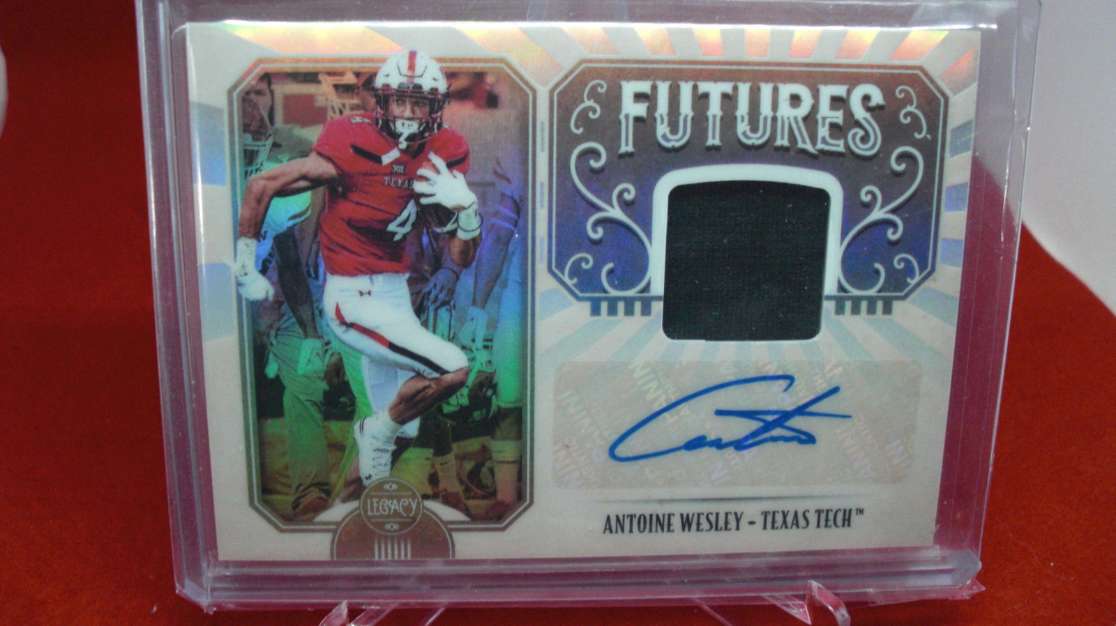 futures antoine wesley jersey/signature: in top loader