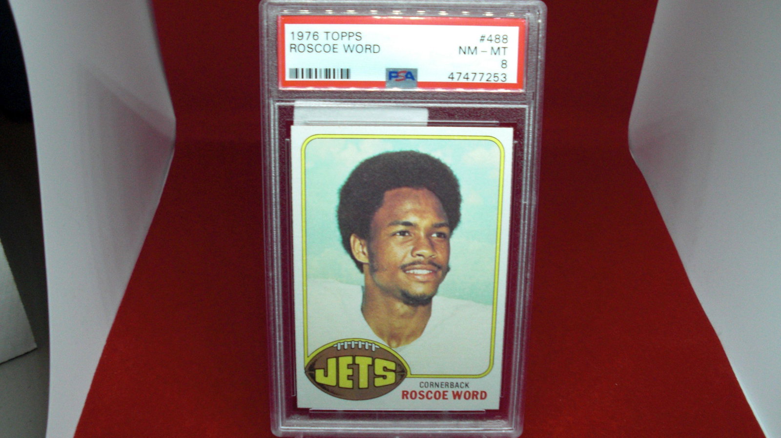psa graded 1976 roscoe word mint 8: nice graded card