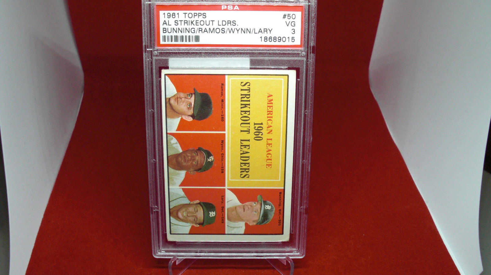 psa graded 1961 strikeout leaders vg 3 (1 of 1)