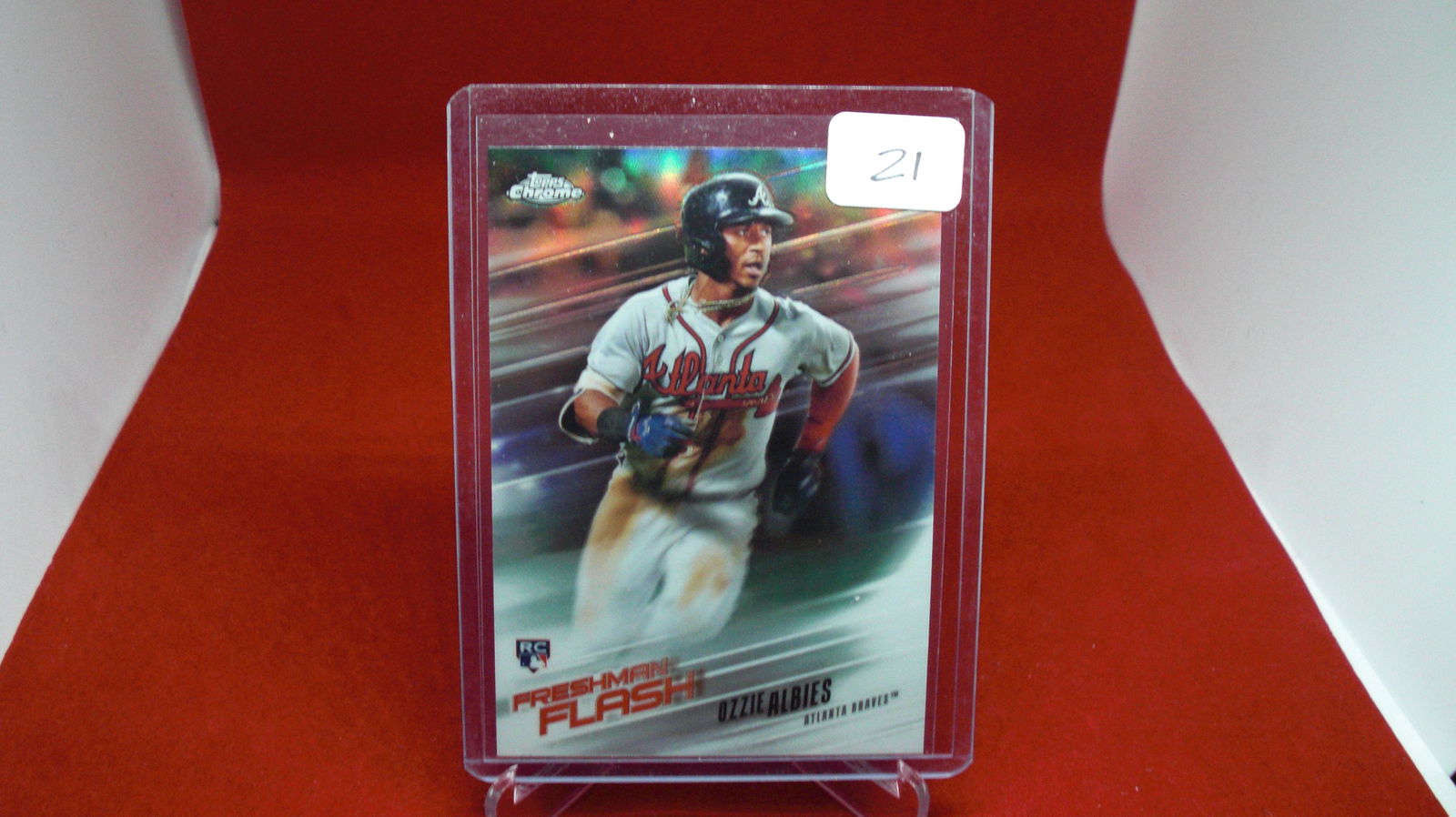 OZZIE ALBIES RC CARD REFRACTOR (1 of 1)