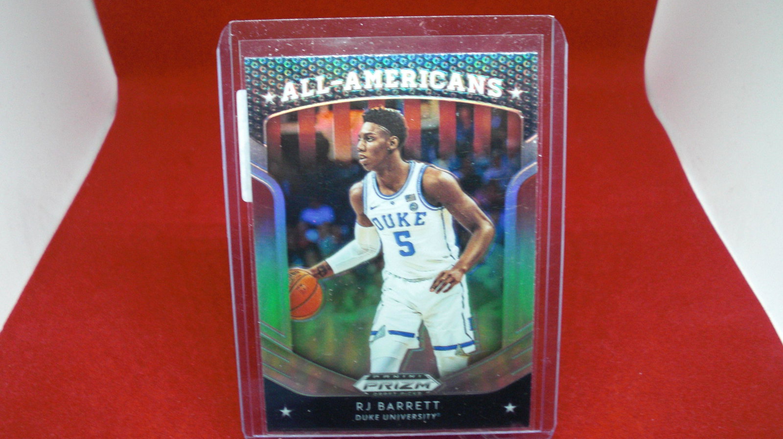 rj barrett all american prizm: in top loader