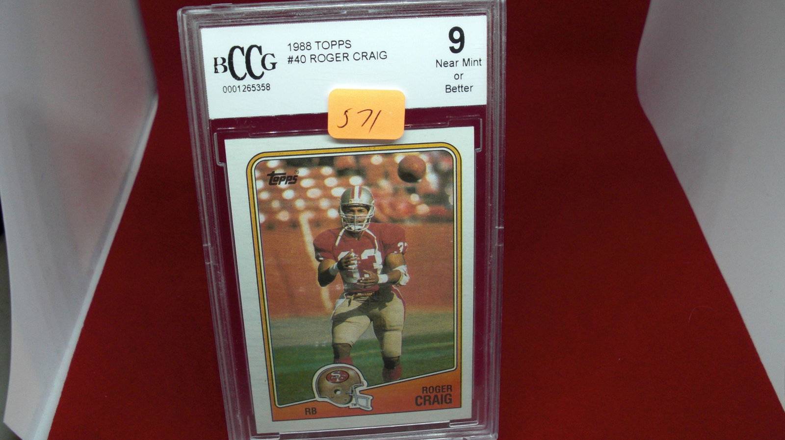 beckett graded 1988 roger craig mint 9: nice graded card