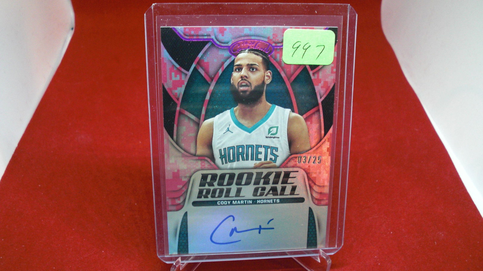 cody martin pink rookie signature #03/25: in top loader