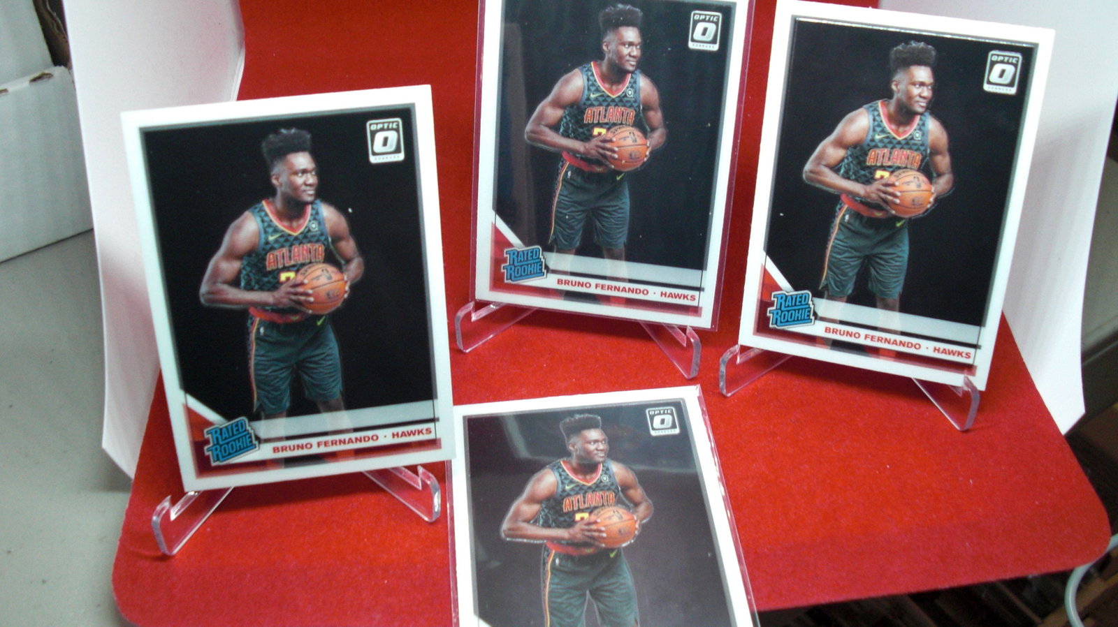 lot of 4 optic rated rookie cards bruno fernando: optic lot