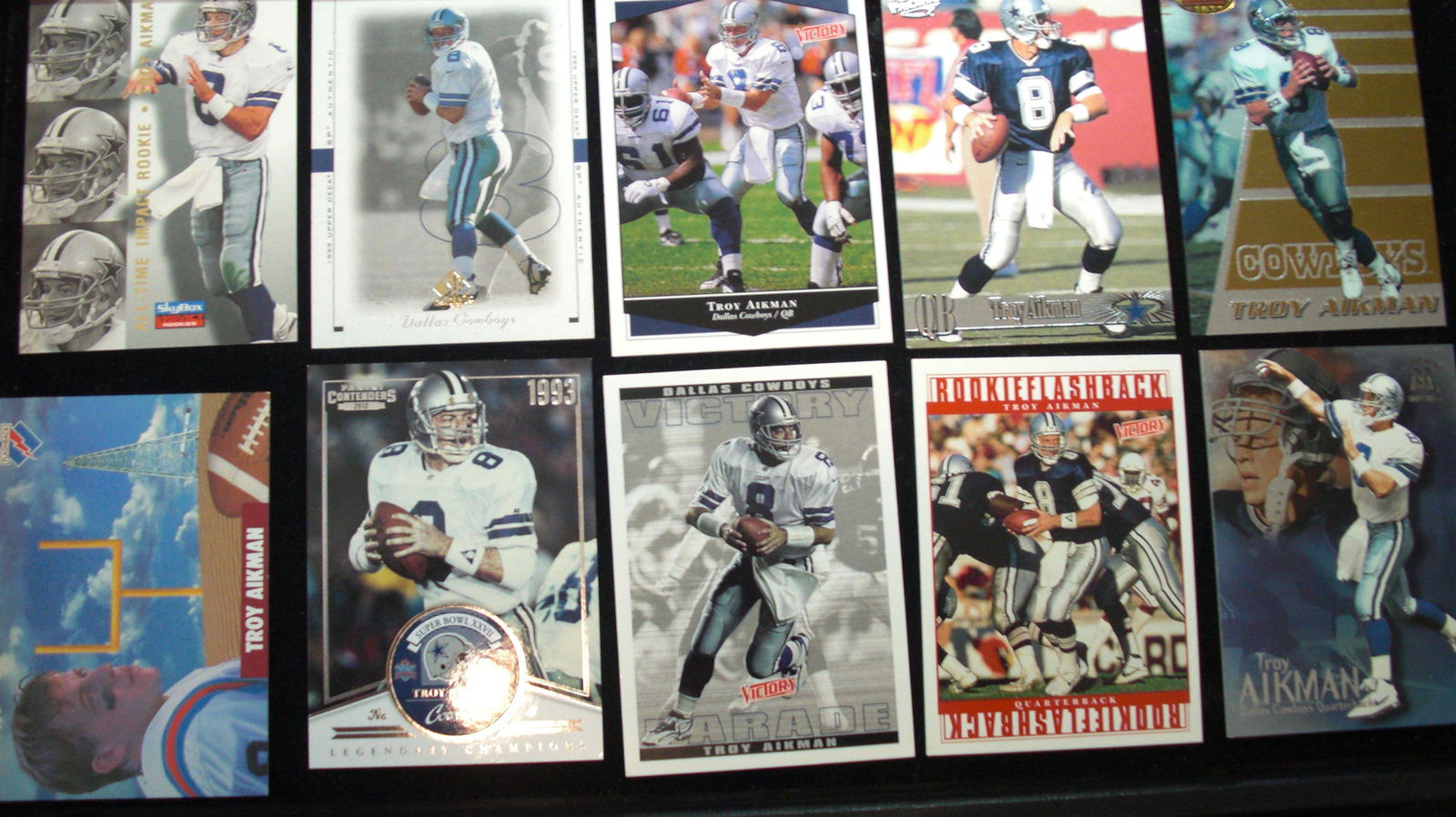lot of 10 troy aikman cards (1 of 1)