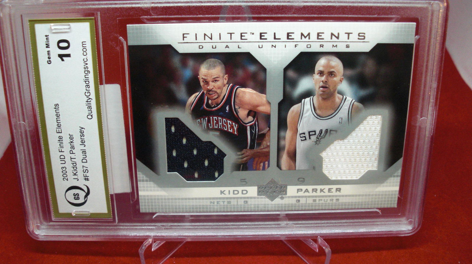gs graded j.kidd/t.paker jersey mint 10 (1 of 1)