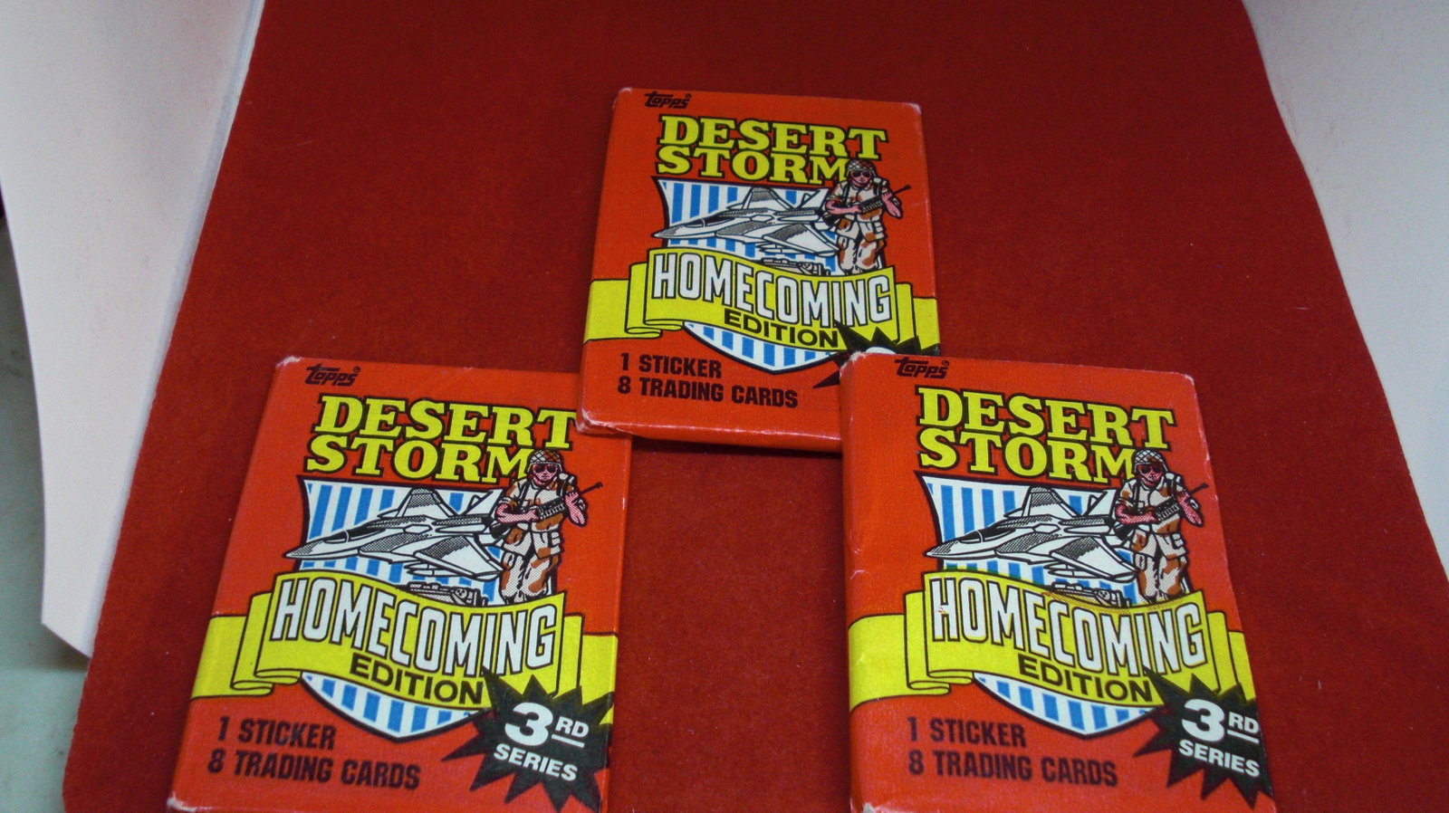 lot of 3 unopened desert storm packs: unopened lot