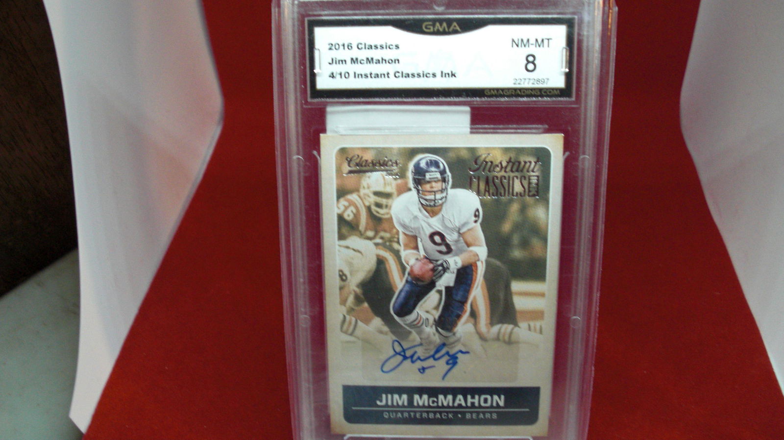 gma graded 2016 jim mcmahon signature  mint 8 #04/10 (1 of 1)
