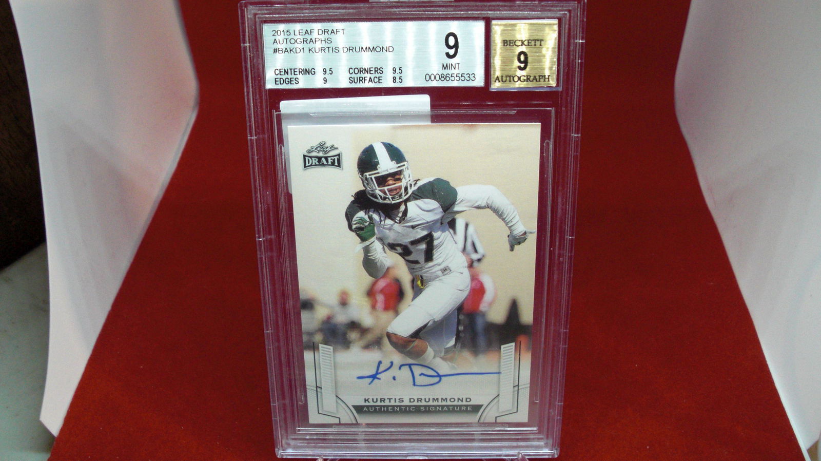 beckett graded kurtis drummond mint 9 signature (1 of 1)